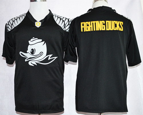 Oregon Ducks Blank Fighting Ducks Team Pride Fashion Black Jersey