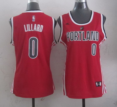Portland Trail Blazers #0 Damian Lillard  2014 New Red Womens Jersey