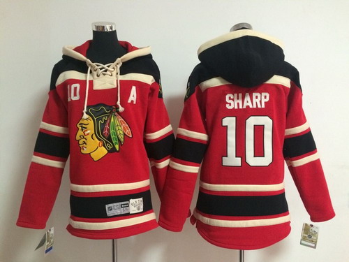 Old Time Hockey Chicago Blackhawks #10 Patrick Sharp Red Kids Hoodie