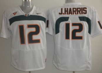 Miami Hurricanes #12  Jacory Harris White Jersey 