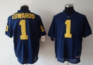 Michigan Wolverines #1 Edwards Navy Blue Jersey 