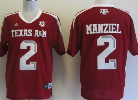 Texas A&M Aggies #2 Johnny Manziel Red Jersey 