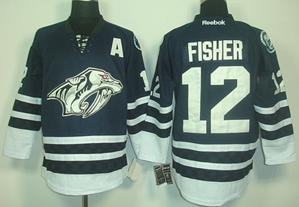 Nashville Predators #12 Mike Fisher Blue Third Jersey