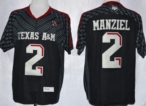 Texas A&M Aggies #2 Johnny Manziel 2013 Black Jersey 
