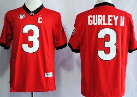 Georgia Bulldogs #3 Todd Gurley II 2014 Red Limited Jersey 