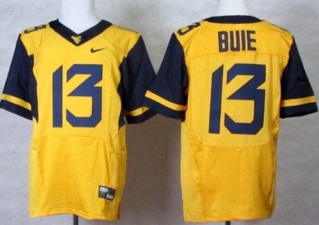 West Virginia Mountaineers #13 Andrew Buie 2013 Yellow Elite Jersey 