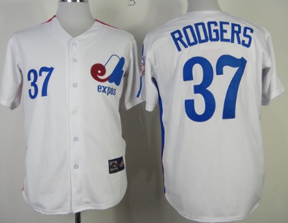 Montreal Expos #37 Steve Rodgers 1982 White Throwback Jersey