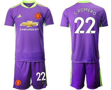 2020-21 Manchester United 22 S.ROMERO Purple Goalkeeper Soccer Jersey