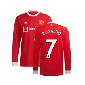 2021-22 Manchester United 7 Ronaldo Home Soccer Long Sleeve