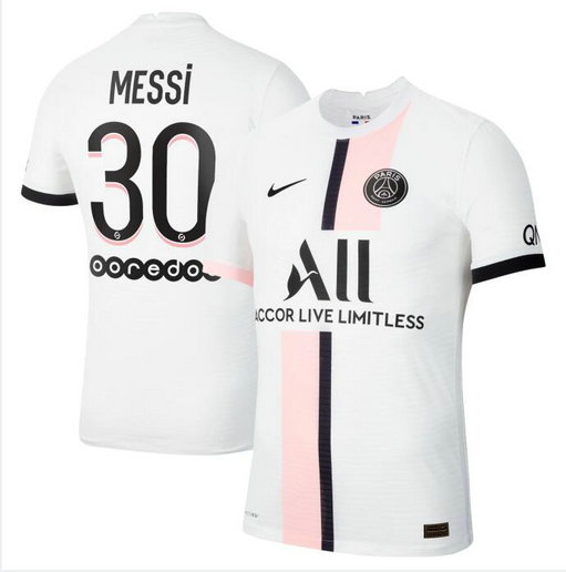 2021-22 Paris Saint-Germain 30 LIONEL MESSI Away Soccer Jersey