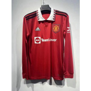 2022-23 Manchester United Long Sleeves Home Soccer Men Jersey