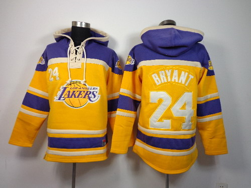 Los Angeles Lakers #24 Kobe Bryant Yellow Hoodie