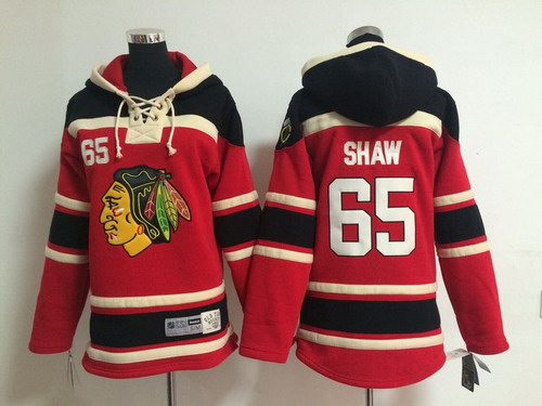 Old Time Hockey Chicago Blackhawks #65 Andrew Shaw Red Kids Hoodie