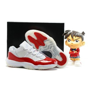 Air Jordan 11 Retro Low CHERRY Shoes White and Varsity Red