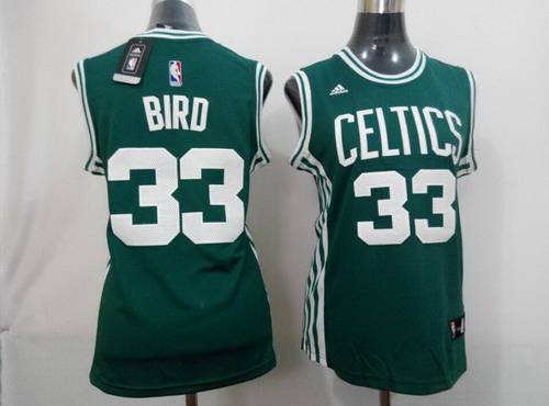 Boston Celtics #33 Larry Bird 2014 New Green Women's jersey