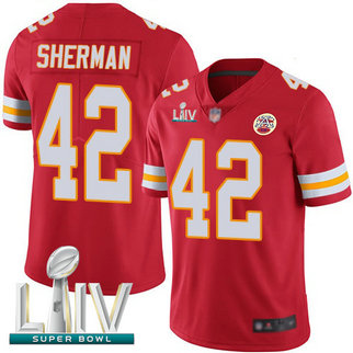 Chiefs #42 Anthony Sherman Red Team Color Super Bowl LIV Bound Men's Stitched Football Vapor Untouchable Limited Jersey