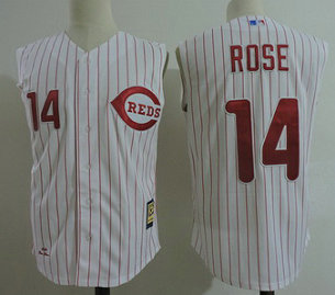 Cincinnati Reds 14 Pete Rose White Cooperstown Collection Player MLB Jersey