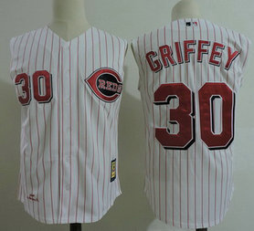 Cincinnati Reds 30 Ken Griffey Jr White Cooperstown Collection Player MLB Jersey