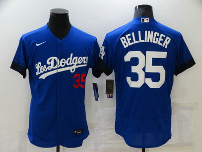 Dodgers 35 Cody Bellinger Royal 2021 City Connect Flexbase Jersey