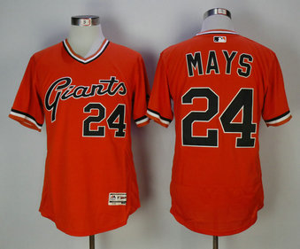 Giants 24 Willie Mays Orange 1978 Turn Back The Clock Cool Base Jersey