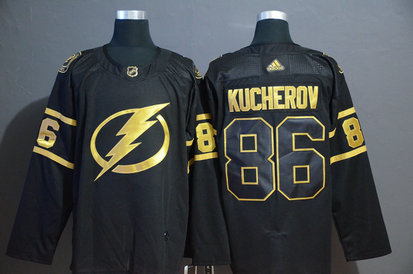 Lightning 86 Nikita Kucherov Black Gold Adidas Jersey