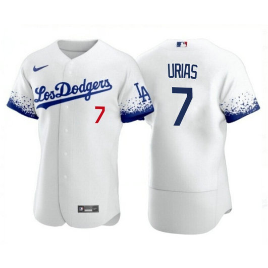 Los Angeles Dodgers #7 Julio Urias 2021 City Connect White Jersey