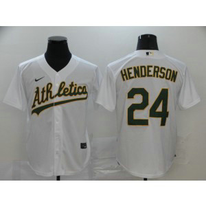MLB Athletics 24 Rickey Henderson White 2020 Nike Cool Base Men Jerseys