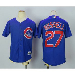 MLB Cubs 27 Addison Russell Blue New Cool Base Youth Jersey