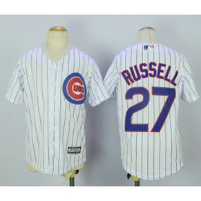 MLB Cubs 27 Addison Russell White New Cool Base Youth Jersey