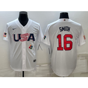 MLB Dodgers 16 Will Smith White 2023 World Series Cool Base Men Jersey 1