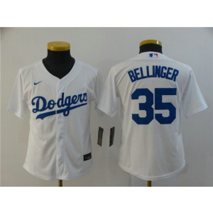 MLB Dodgers 35 Cody Bellinger White 2020 Nike Cool Base Youth Jersey