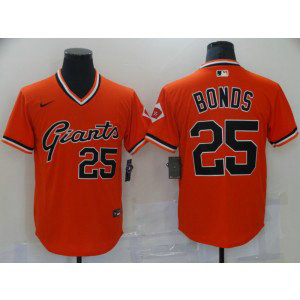 MLB Giants 25 Barry Bonds Orange Nike Cool Base Men Jersey