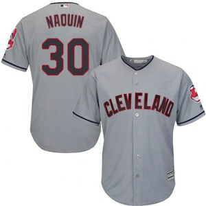 MLB Indians 30 Tyler Naquin Gray Cool Base Youth Jersey