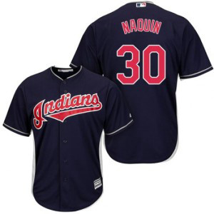 MLB Indians 30 Tyler Naquin Navy Cool Base Youth Jersey
