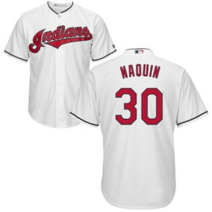 MLB Indians 30 Tyler Naquin White Cool Base Youth Jersey