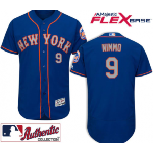 MLB Mets 9 Brandon Nimmo Flex Base Blue Men Jersey
