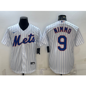 MLB Mets 9 Brandon Nimmo White Nike Cool Base Men Jersey