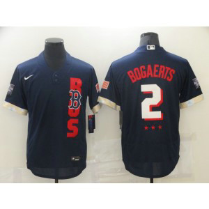 MLB Red Sox 2 Xander Bogaerts Navy 2021 All-Star Flexbase Men Jersey
