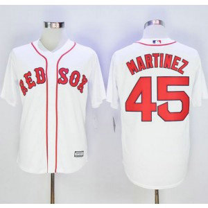 MLB Red Sox 45 Pedro Martinez White Alternate Home New Cool Base Men Jersey