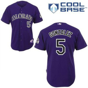 MLB Rockies 5 Carlos Gonzalez Purple Cool Base Men Jersey