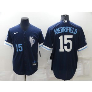 MLB Royals 15 Whit Merrifield 2022 Navy City Connect Nike New Cool Base Men Jersey
