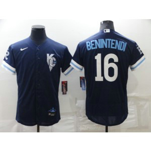 MLB Royals 16 Andrew Benintendi 2022 Navy City Connect Nike New Flexbase Men Jersey