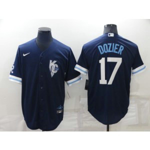 MLB Royals 17 Hunter Dozier 2022 Navy City Connect Nike New Cool Base Men Jersey