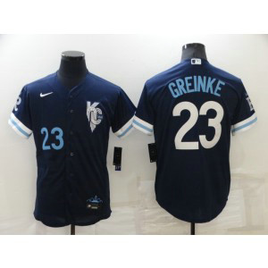 MLB Royals 23 Greinke 2022 Navy City Connect Nike Flexbase Men Jersey Jersey