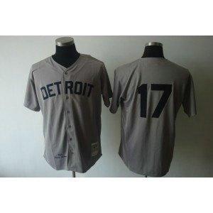 MLB Tigers 17 Denny McClain Grey 1968 Mitchell and Ness Men Jersey