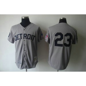 MLB Tigers 23 Willie Horton Grey 1969 Mitchell and Ness Men Jersey