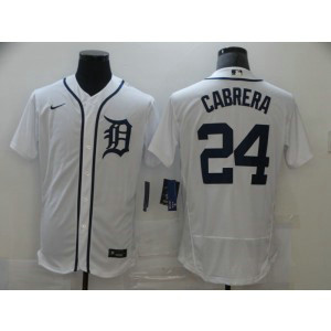 MLB Tigers 24 Miguel Cabrera White Nike Cool Base Men Jersey