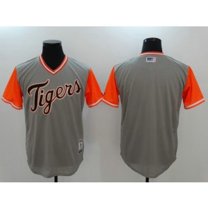 MLB Tigers Blank Majestic Gray 2017 Players Weekend Men Jersey
