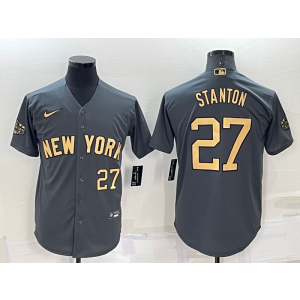 MLB Yankees 27 Giancarlo Stanton Charcoal 2022 All-Star Nike Cool Base Men Jersey