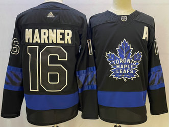 Maple Leafs 16 Mitchell Marner Black Alternate Premier Breakaway Reversible Adidas Jersey